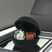 Faible QUANTITÉ MINIMALE DE COMMANDE De Forme Ronde 1680 D En Nylon et en cuir Véritable Portable Boîtier De Montre De Voyage Unique