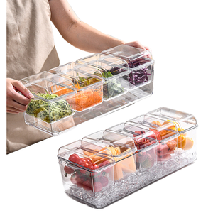 Rectangular <b>Plastic</b> Food Storage <b>Container</b> With <b>Lid</b> Transparent Airtight Stackable Fresh Keeping For Refrigerator Use - Product Image 1