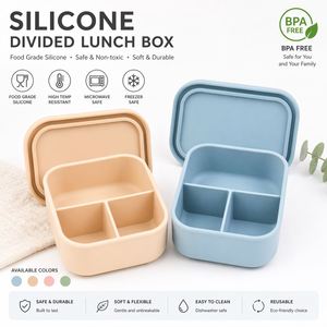 Premium Bpa-Free Food Storage Container High Temperature Resistant <b>Microwaveable</b> <b>Lunch</b> Non-Toxic Silicone Bento <b>Box</b> - Product Image 2