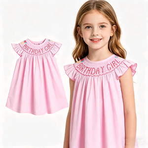 Robe décontractée trapèze pour petites filles, tenues de shorts pour enfants, styles de vêtements pour sœurs, collection personnalisée pour anniversaire, vente en gros - Product Image 1