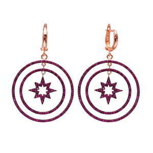 Turkish Wholesale Handcrafted CZ Stone Round Shape <b>Dangle</b> <b>Earring</b> 925 Sterling Silver Fine Jewelry - Product Image 2