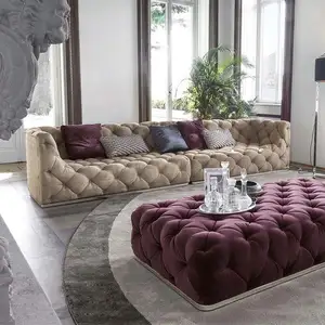 高档豪华沙发客厅家具沙发沙发意大利现代布艺天鹅绒沙发家具