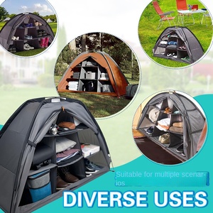 Cross-Border 9-Compartment Outdoor Storage Cabinet Square Oxford Fabric Foldable <strong>Shoe</strong> Rack <strong>Tent</strong> for Camping Dinner Storage - Product Image 3