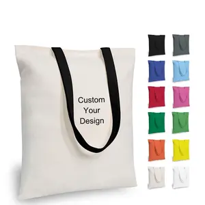 कस्टम विभिन्न आकार के पर्यावरण-अनुकूल पुन: प्रयोज्य खाली कॉटन कैनवास शॉपिंग टोट बैग कॉटन बैग रस्सी हैंडल के साथ