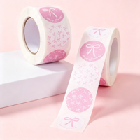 Étiquettes autocollantes rondes en vinyle durables pour l'emballage de cadeaux et les loisirs créatifs, personnalisables avec impression couleur