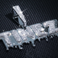 Csja KRKC — collier personnalisé avec pendentif, breloques de mode, bijoux avec nom de diamant, pendentif avec lettres arabes et initiales, 925 CZ