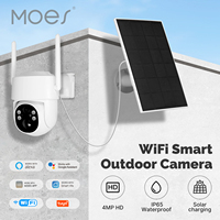 MOES Tuya WiFi 4MP Surveillance Smart Security Camera Solar Charging IP65 Waterproof Human Tracking Full Color Night Vision