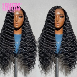 Bán buôn glueless HD ren phía trước tóc giả cho phụ nữ da đen tóc thô Việt sâu sóng tóc con người tóc giả tóc con người ren phía trước tóc giả - Product Image 3