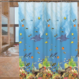 Cortinas de Baño de Diseño Mixto en Existencia de Fábrica, Cortinas de Ducha con Patrones Abstractos, Impermeables y Lavables - Product Image 4
