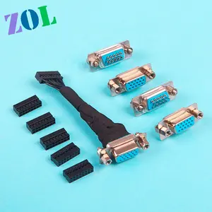 Customized D-SUB 15P Female to 16 PIN FEmale Socket Wire Harness