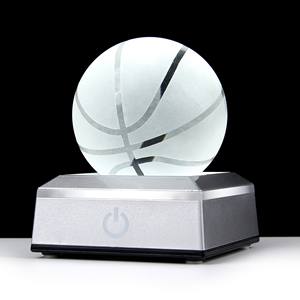 Boule de cristal transparente sculptée en interne de haute qualité en gros Base lumineuse de boule de cristal sculptée au laser 3d personnalisée - Product Image 6