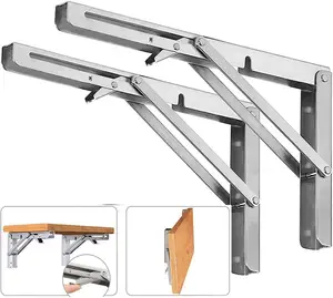 접이식 선반 브래킷, 최대 하중 300 lb, 테이블, 공간을 위한 헤비 듀티 스테인리스 스틸 접이식 벽걸이 형