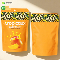 Herbruikbare, vochtbestendige voedselverpakkingen, staande pouches voor gedroogd fruit, met ritssluiting, aanpasbare maat en kleur, verpakt in kartonnen dozen