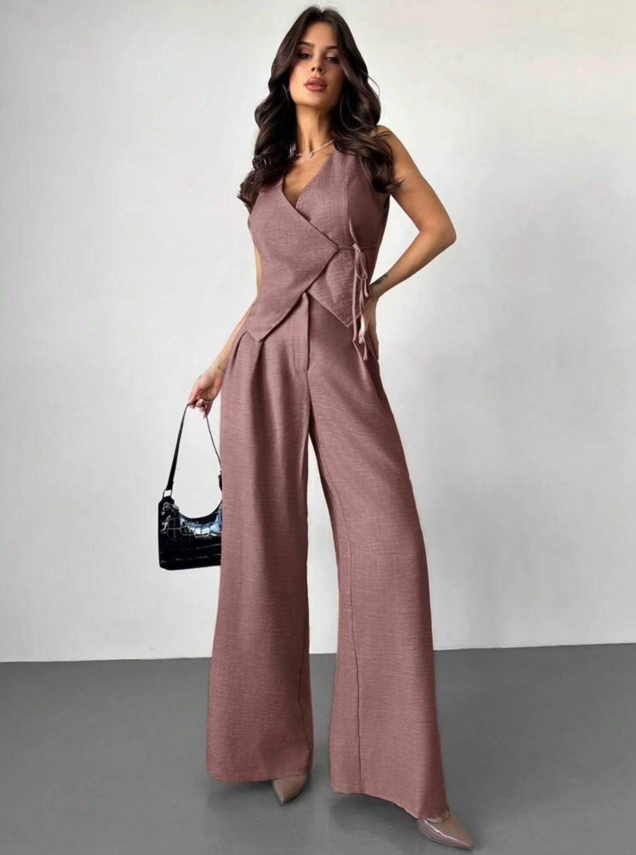 Elegant Women Set, Casual Solid Color Matching Outfit. · image 3