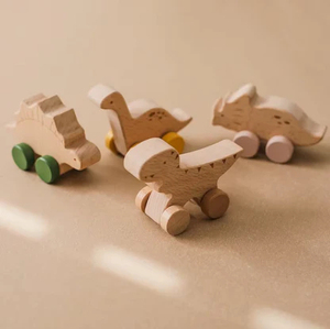 Set mainan dinosaurus dari kayu 0-12 bulan, Set mainan sensorik permainan peran Motor untuk balita 0-12 bulan - Product Image 2