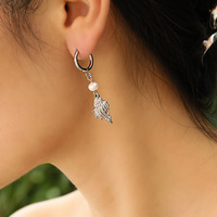 Boucles d'oreilles créoles Gaovo esthétiques en forme de coquillage marin, en acier inoxydable plaqué or PVD, style vacances à la plage, bijoux de mode pour femmes