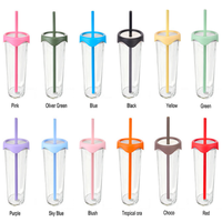 Nouvelle tasse en verre borosilicate 2026 de 500 ml, résistante aux hautes températures, transparente, design moderne, avec bouchon à paille, portable, couleur macaron