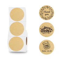 Recycelbare braune 2-Zoll-Kraftpapier-Thermodrucker-Aufkleber Selbst klebende direkte Thermo etiketten DIY-Logo-Design-Namensschilder