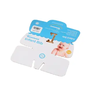 Embalagem de cartões de papel reciclável, encomenda personalizada, para bebês, babadores, papel infantil, cartão de embalagem
