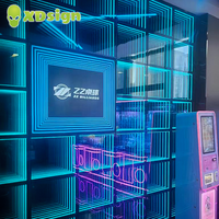 Xdsign Boîte à lumière publicitaire rectangulaire en aluminium personnalisable rapide, miroir infini multicouche, LED, acrylique semi-transparent, ultra-mince