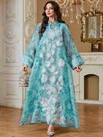 Vente en gros d'Abaya Eid DollyNet en soie brodée avec des perles et des paillettes, robe traditionnelle musulmane, vêtements traditionnels de Dubaï, Jalabiya pour femmes