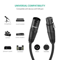 UGREEN Câble XLR XLR mâle vers femelle Câble de microphone XLR 3 broches équilibré