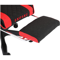 Chaise de jeu entièrement confortable, respirante, en tissu premium, élégante, rembourrée, rouge, pivotante, Fotel Gamingowy, logo OEM, Chaise Gamer Pro