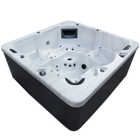 Spa acrylique pour 5 personnes, bain à remous chauffé extérieur avec jets pour une baignade confortable dans l'eau chaude