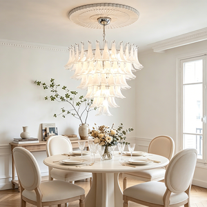 Lampadario Francese a Cinque Livelli in Vetro con Colori Personalizzabili <span class=keywords><strong>per</strong></span> Ville, Sale da Pranzo, Soggiorni, Hotel, Lampadario Moderno - Product Image 2