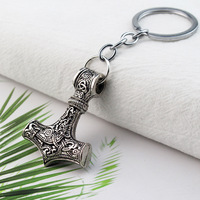 Vente en gros de porte-clés marteau Thor Mjolnir Viking amulette marteau scandinave nordique porte-clés bijoux de mode