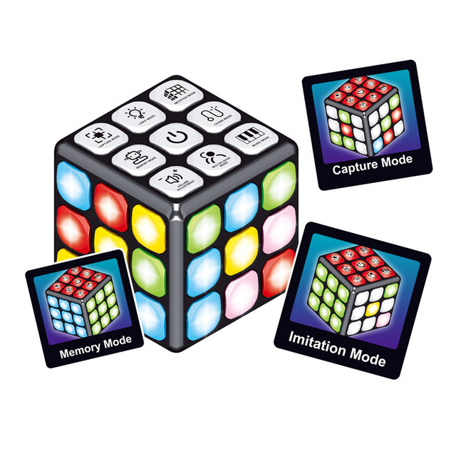 EPT Wholesale Multi-Functional Electric Music & Lights Cube Intelligent Magic Memory Games Flashing Puzzle Cube Toy for Kids
