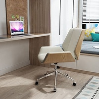 Fauteuil de Bureau Pivotant de Luxe Moderne en Cuir, Fauteuil de Direction Ergonomique pour Conférence avec Méridienne en Tissu – Mobilier de Bureau