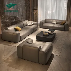 Luxe Moderne Woonkamer Sofa Set Echt Lederen Bank 3 Zits Hoge Kwaliteit Elegante Europese Sectionele Bank