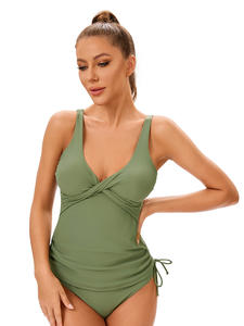 Traje de baño sin espalda Sexy europeo y americano multicolor conservador para mujer Patrón transfronterizo de talla grande al por mayor - Product Image 4