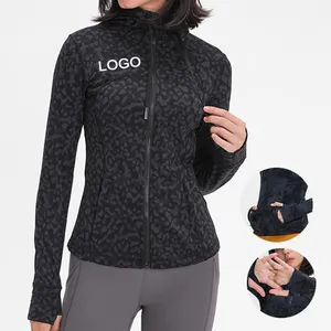 여성 Tracksuits 운동복 블랙 카모 자켓 러닝 운동 재킷 까마귀 지퍼 포켓 2021