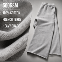 Pantalones Deportivos Anchos de Felpa Francesa de 500 g/m² Personalizados para Hombre, Joggers Holgados con Dobladillo Abierto, Marca Privada, Ropa Urbana