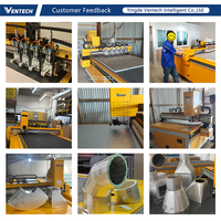 Machine de découpe CNC à cinq axes pour panneaux de conduits pré-isolés V4013, traitement à lame unique pour composants de conduits PIR et phénoliques