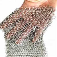 Éponge à récurer en maille d'acier inoxydable 304 316 OEM ODM, à anneaux gros et fins, forme et taille personnalisées, pour ustensiles de cuisine et de camping