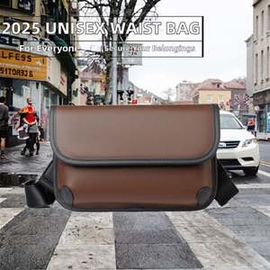 Sac banane noir unisexe avec sangle réglable pour activités de plein air, entraînement, voyage, course à pied, randonnée, cyclisme - Product Image 2