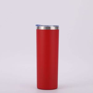 20oz Sublimation Straight Tumbler Stainless Steel White Blank Skinny with Lid and <b>Metal</b> <b>Straw</b> - Product Image 4