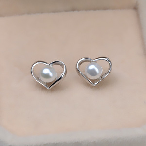 Nouvelles boucles d'oreilles en argent S925 faites à la main, version coréenne, avec perle, accessoire polyvalent, support de boucles d'oreilles vide, 1017 - Product Image 1
