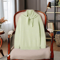 Ensemble pull et écharpe en cachemire et soie mélangés, design élégant pour femmes, pull à col rond, confort, super doux