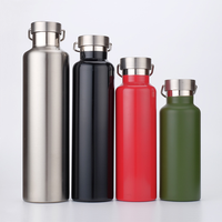 Flacon à vide en acier inoxydable 304 Double couche Bouteille d'eau extérieure de grande capacité Bouteille de sport d'alpinisme 500ml 750ml 1000ml