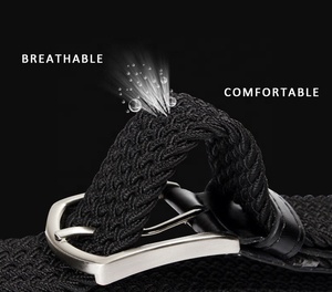 Düz renk Unisex ayarlanabilir elastik 130cm XL büyük büyük boy dev erkekler örgülü esnek kemer Golf - Product Image 4