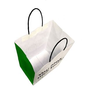 Bolsa de Papel Ecológica Blanca Lisa para Comida para Llevar, Bolsa de Compras de Papel Kraft con Asa - Product Image 4