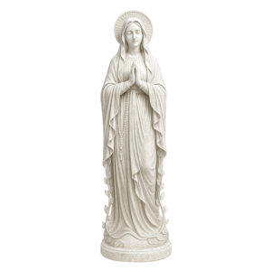 WeiVista Statue de la Vierge <span class=keywords><strong>Marie</strong></span> en résine aspect marbre blanc <span class=keywords><strong>Lourdes</strong></span> Figurine Fournisseur Vente en gros Décoration religieuse pour la maison - Product Image 3