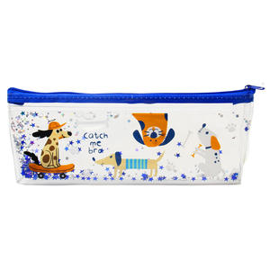 กล่องดินสอ PVC ใสพร้อมซิปสำหรับเด็กและนักเรียนดีไซน์รูปสัตว์น่ารักอุปกรณ์จัดระเบียบเครื่องเขียนแบบใสมีกากเพชร - Product Image 3