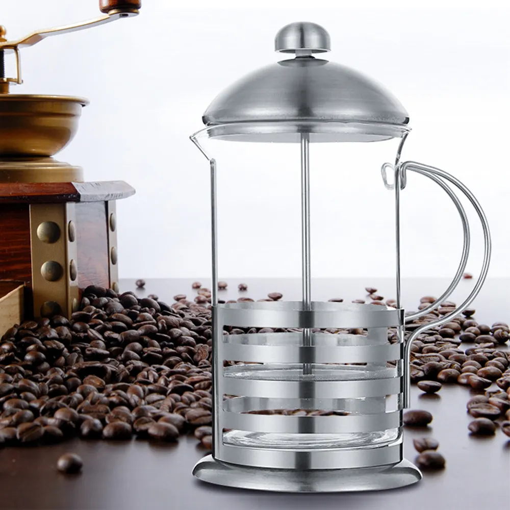 Hot Selling 1L Borosilicate Glass Portable Travel Heat Resistant French Press Coffee Maker Glass French Presser Coffee Pot