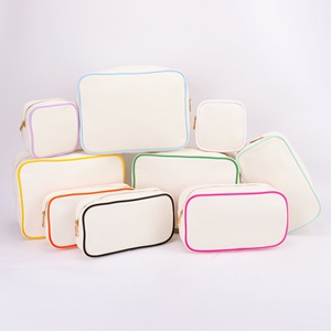 Stock Monogrammed <b>Toiletry</b> Bag with Nylon Piping Custom Travel <b>Storage</b> Bag Bridesmaid Gifts Large Blank Makeup Bags Engrabable - Product Image 1