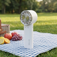 Nouveau mini ventilateur portable personnalisable, rechargeable par USB, avec affichage numérique, haute vitesse turbo, pour soulager la chaleur